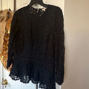 Rebecca Taylor Lace Peplum Top